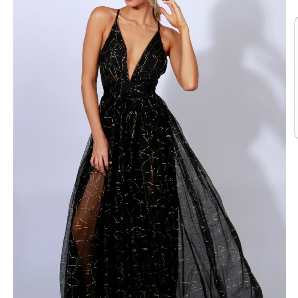 Black and gold dress